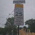 Damaged Sign at 8 Heathwood Ln, Newton